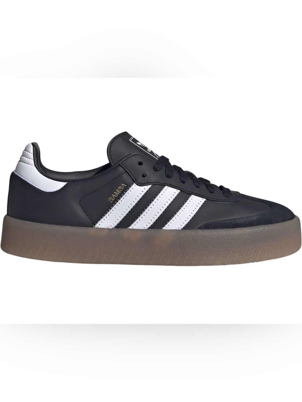 adidas Samba Platform Sneakers in Black and White with Gum Sole